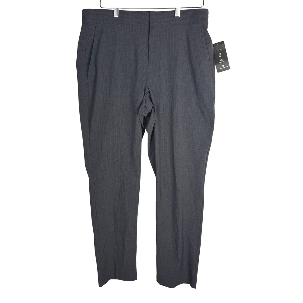 Alfani AlfaTech Mens Ebony Grey Stretch Breathable Comfort Waist Pants 34W 30L